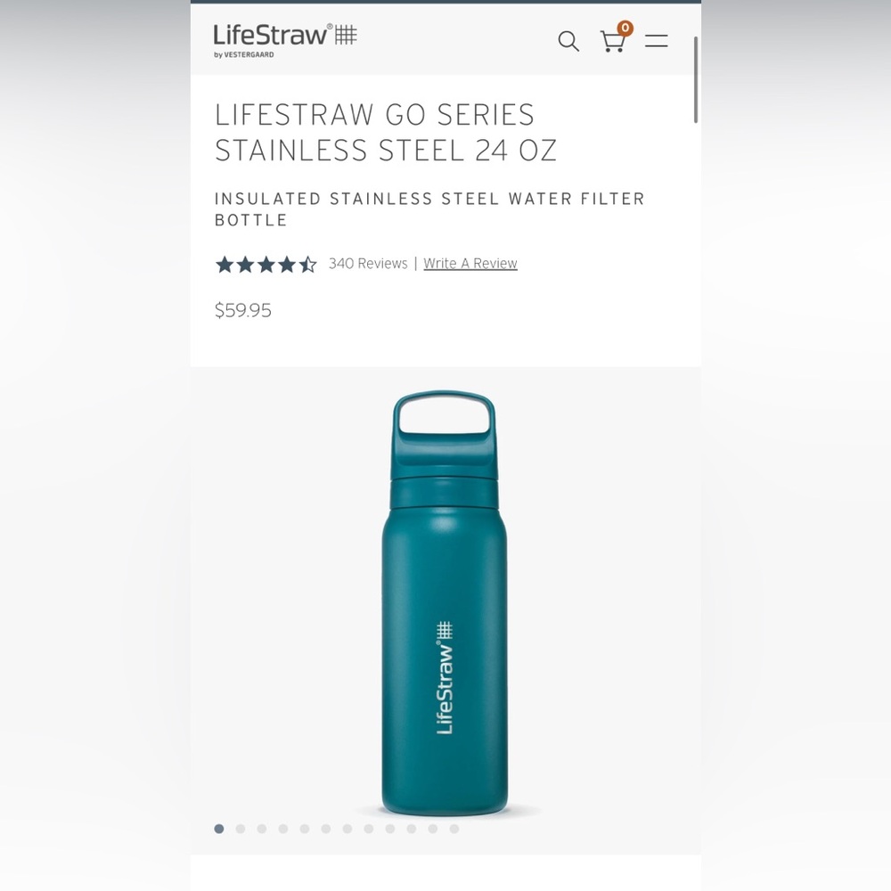 Lifestraw filtered waterbottle